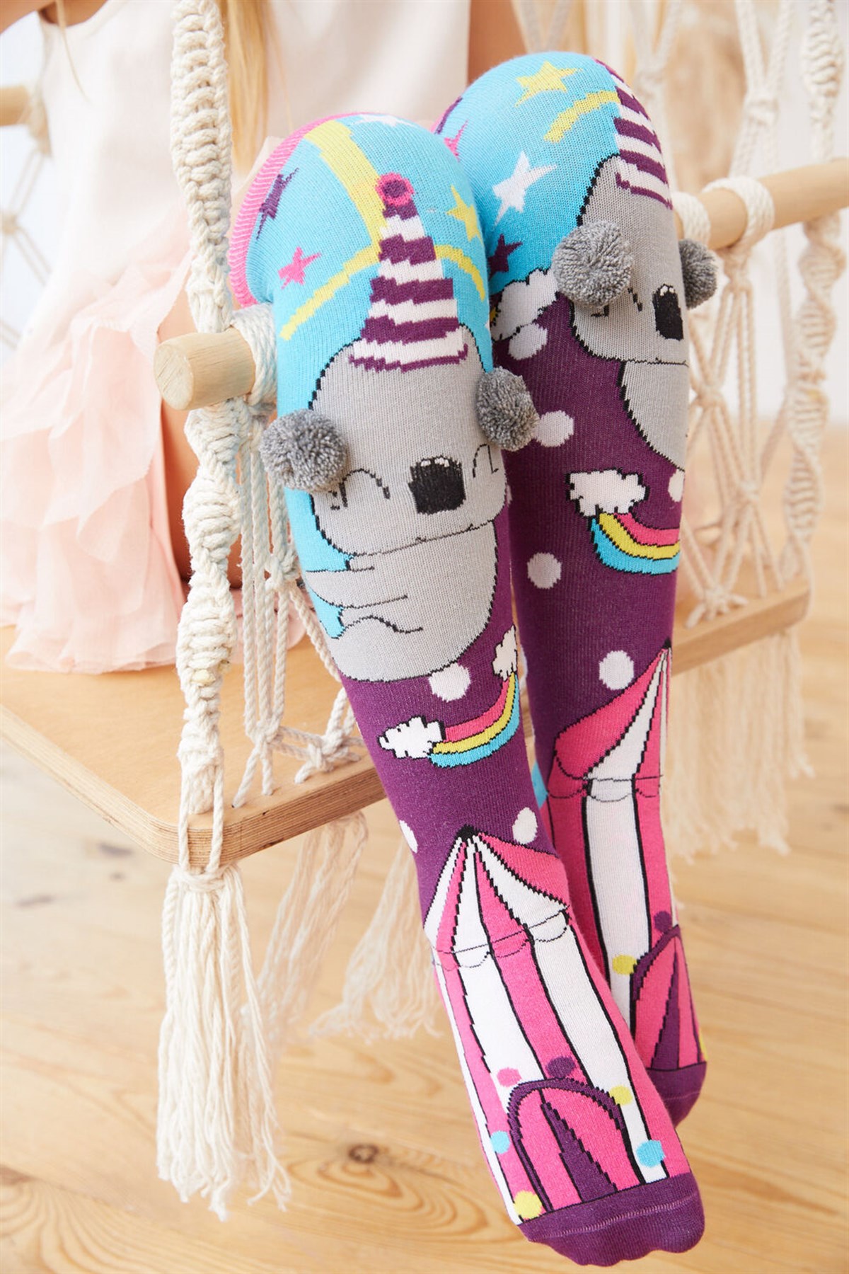 Girls Circus Koala Knee Socks Patterned