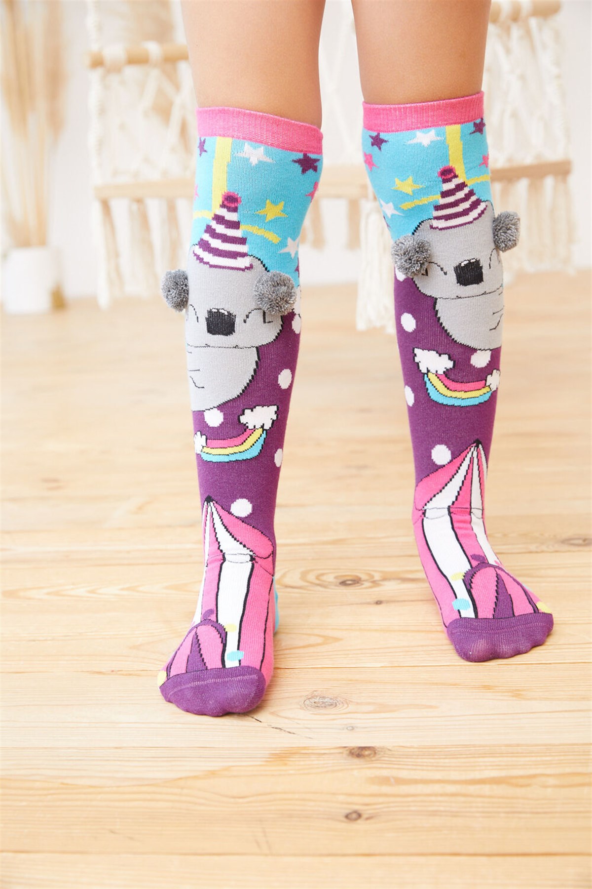 Girls Circus Koala Knee Socks Patterned