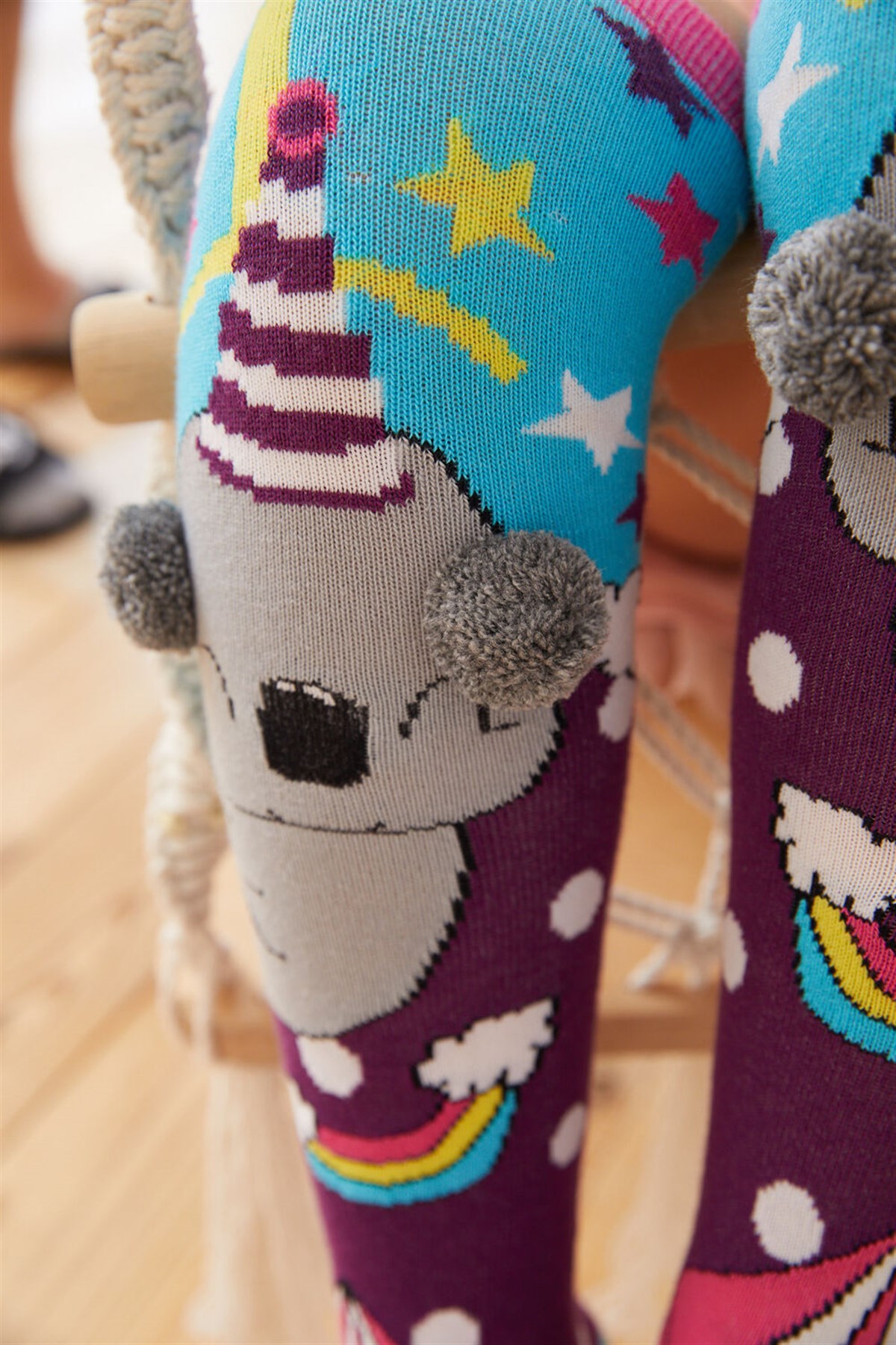 Girls Circus Koala Knee Socks Patterned