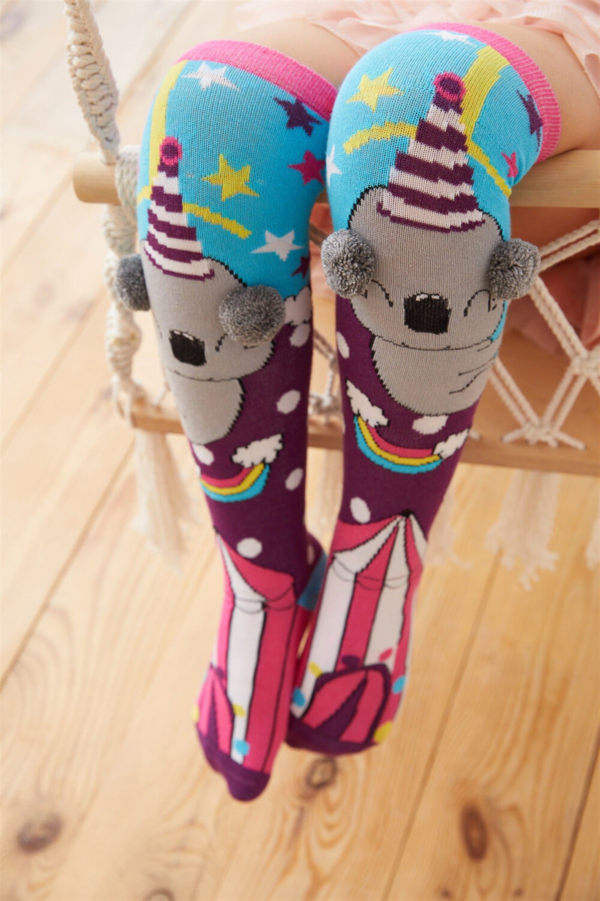 Girls Circus Koala Knee Socks Patterned