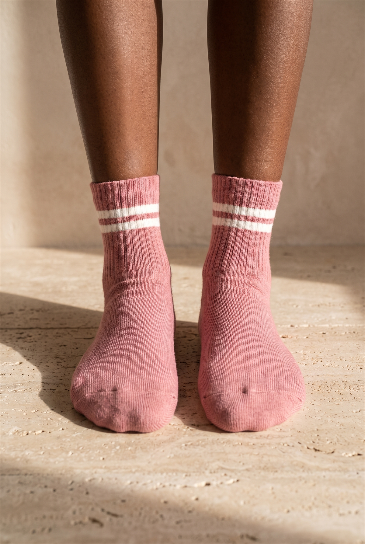 Striped Dark Pink Girls Sock Socks