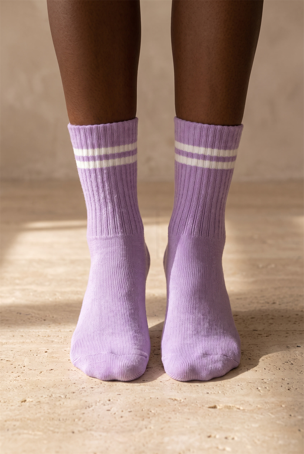 Striped Lilac Girls Sock Socks