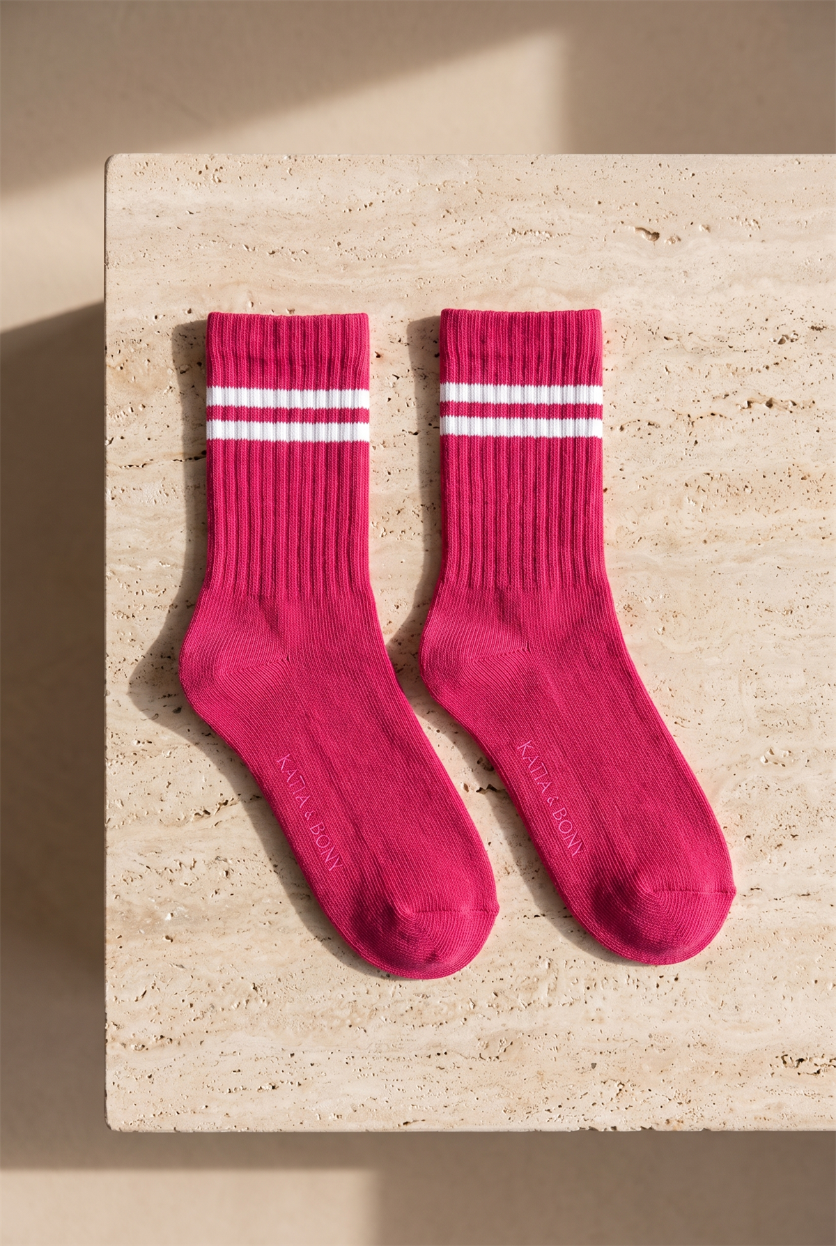 Çizgili Pembe  Kız Çocuk Soket Çorap