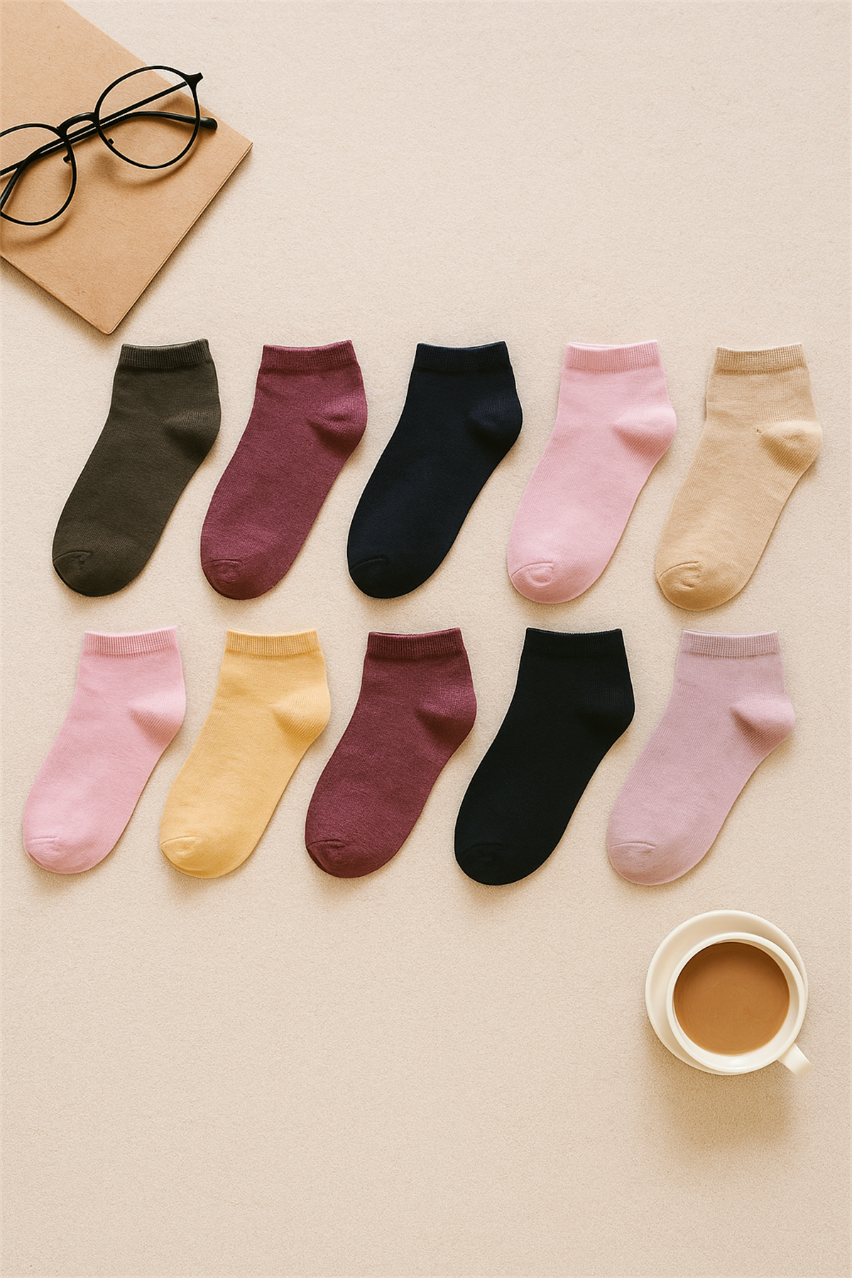 12501G1029 10PCK ÇOCUK STEP ÇORAP Desenli