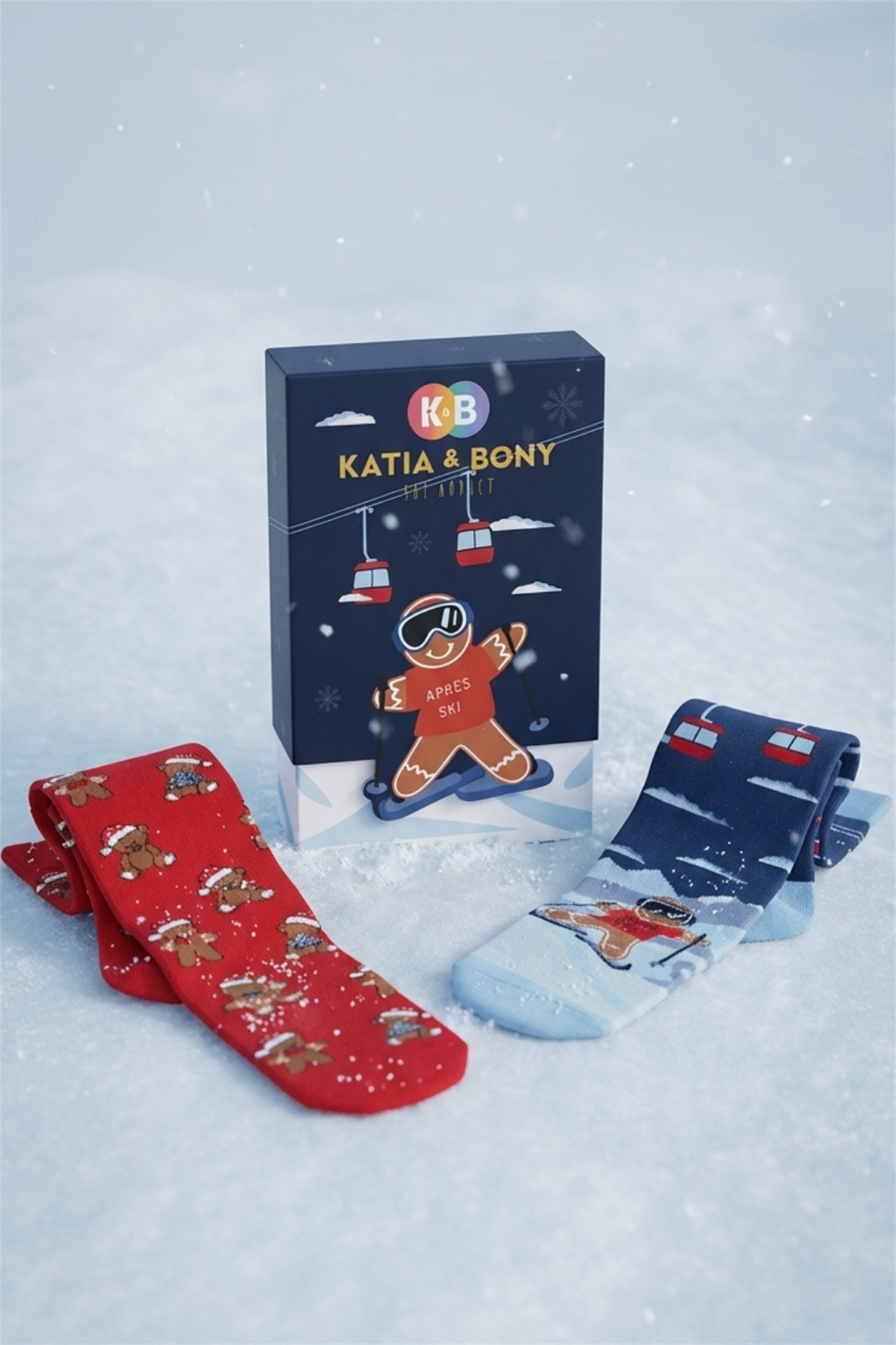 Çocuk 2li Snowboard Kutulu Soket Çorap