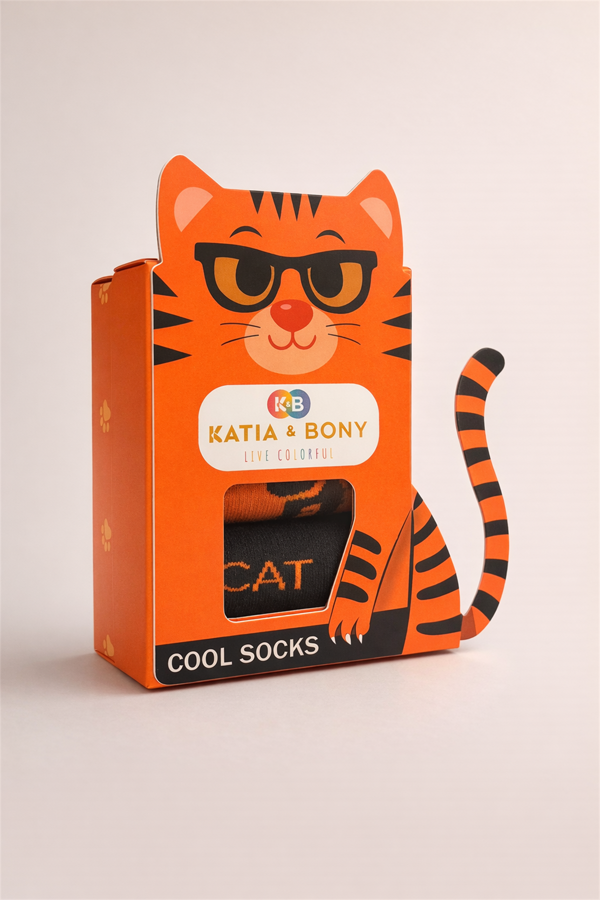 Çocuk 3D Kedi Desenli Kutulu 3lü Soket Çorap