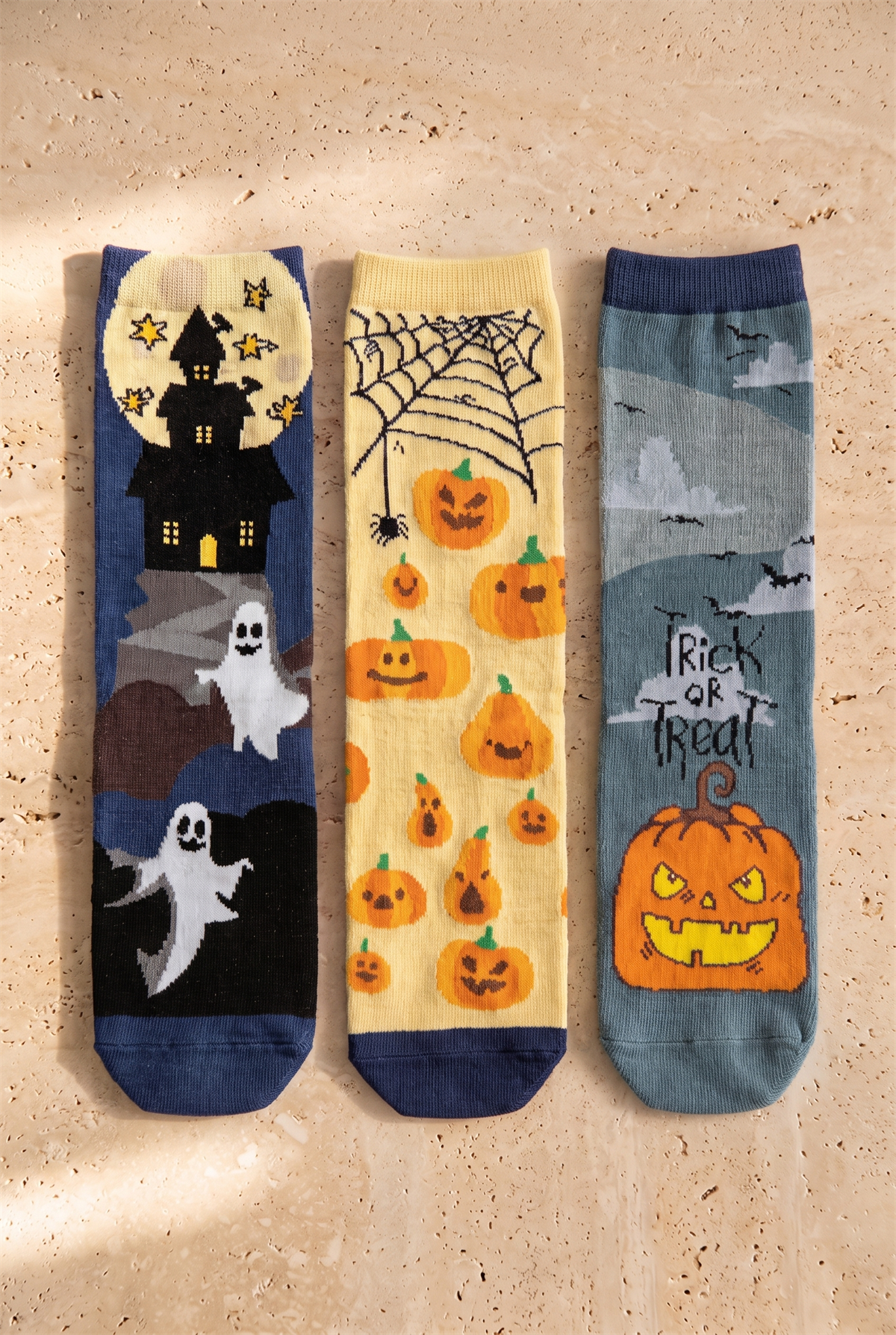 Çocuk 3lü Halloween Desenli Kutulu Soket Çorap