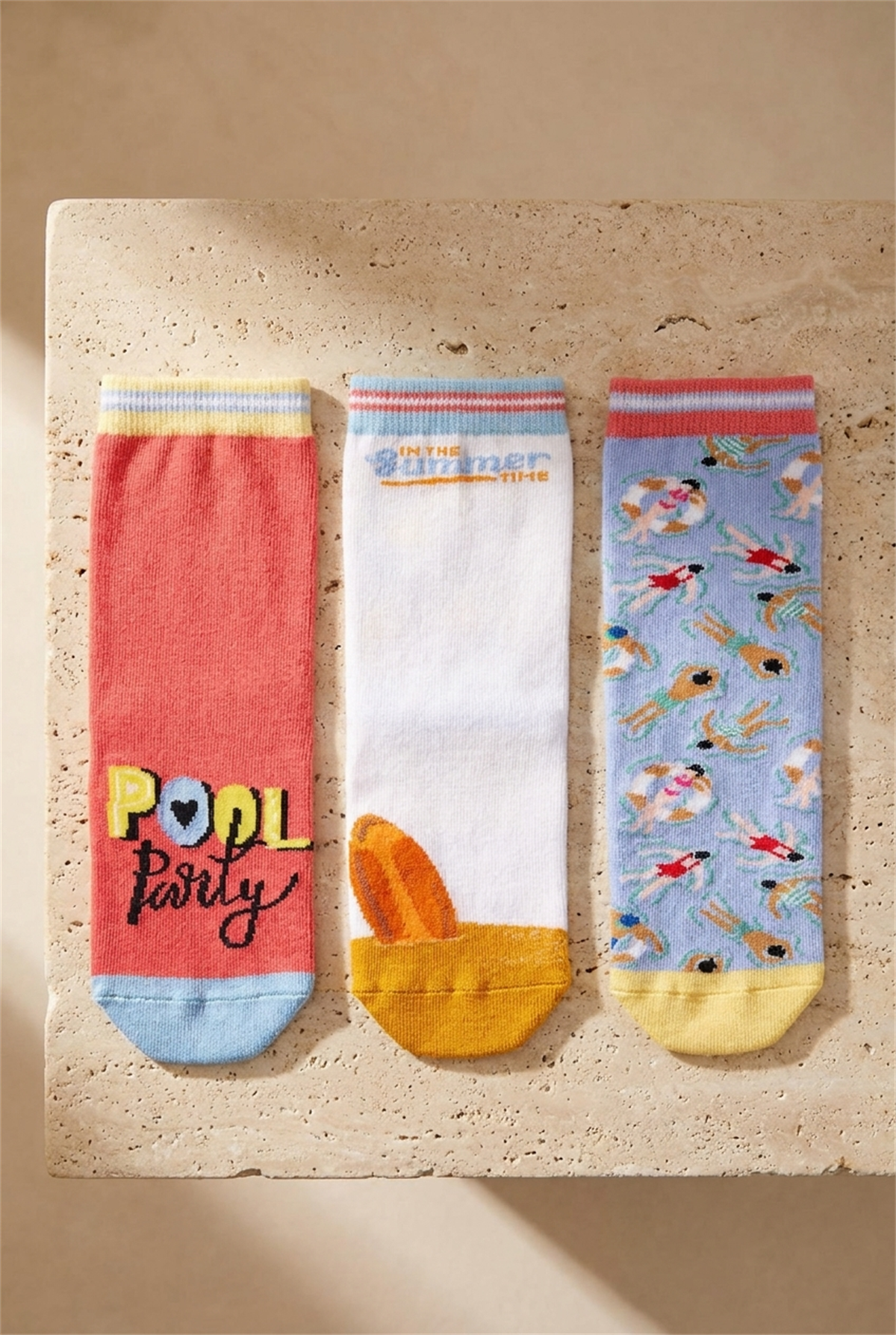 Çocuk 3lü Pool Part Soket Çorap Desenli