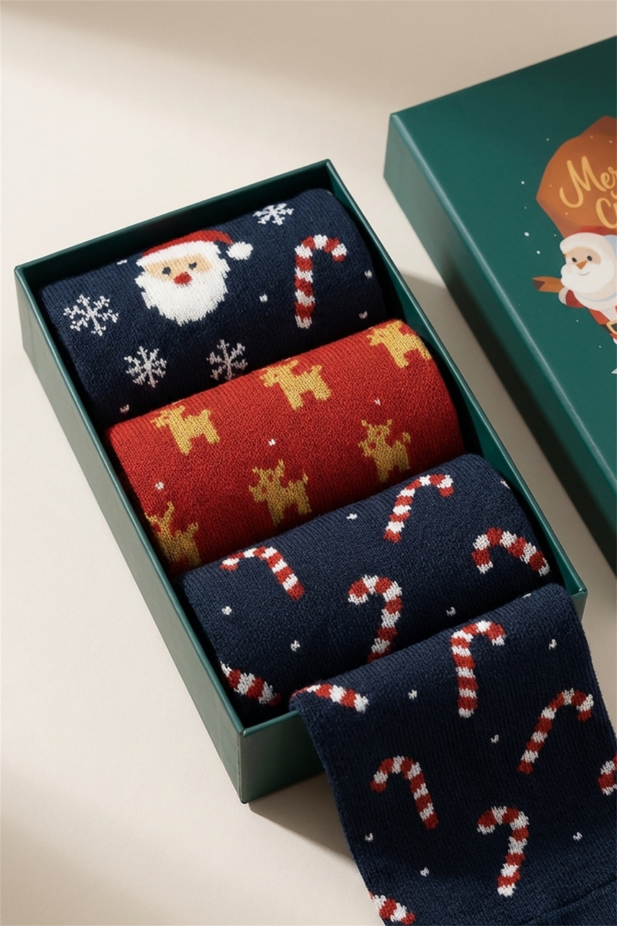 Çocuk 3lü Yılbaşı Kutulu Soket Çorap