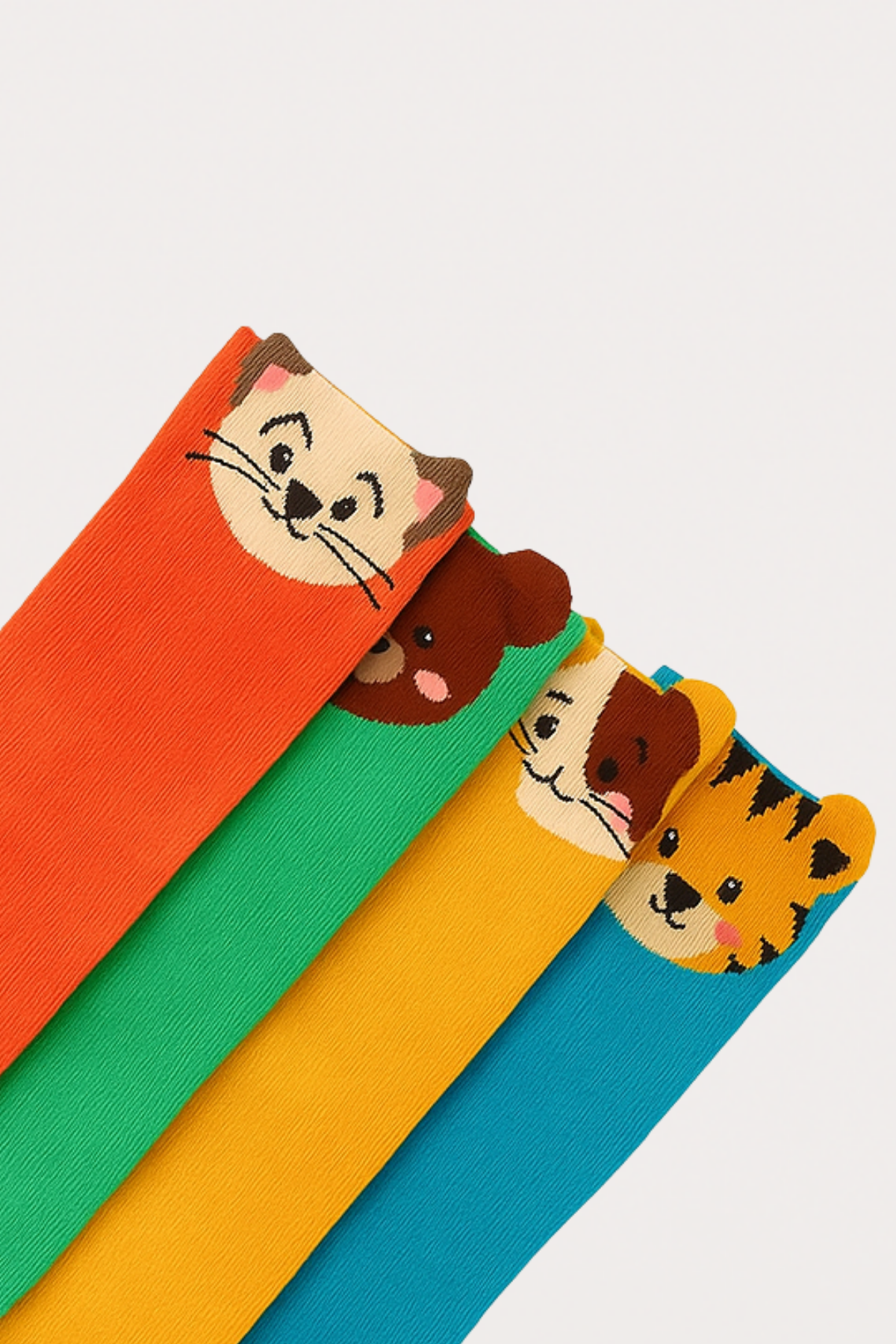 Childrens 4-Pack Cute Animal Patterned Sock Socks Multi-Colored