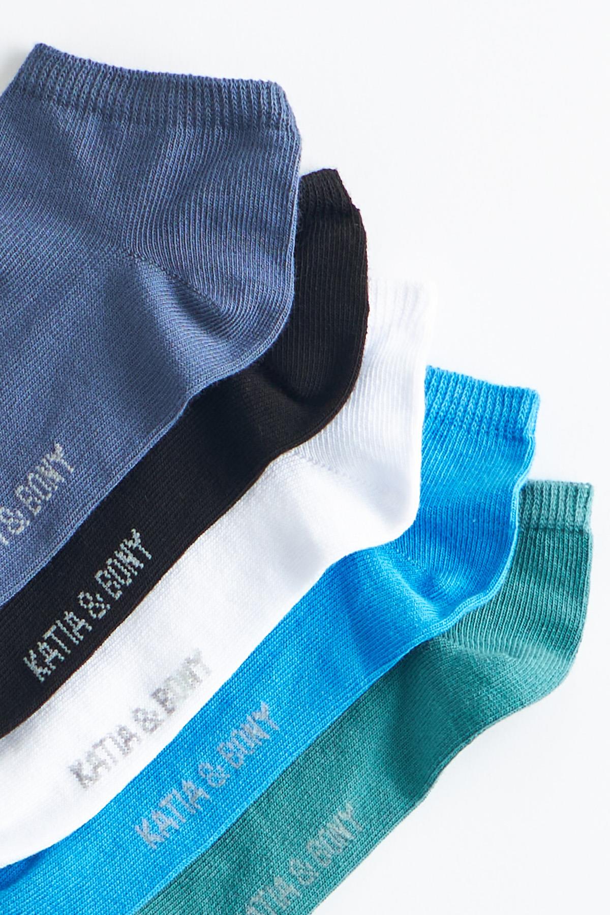 Çocuk 5 li Paket Patik Çorap Çok Renkli