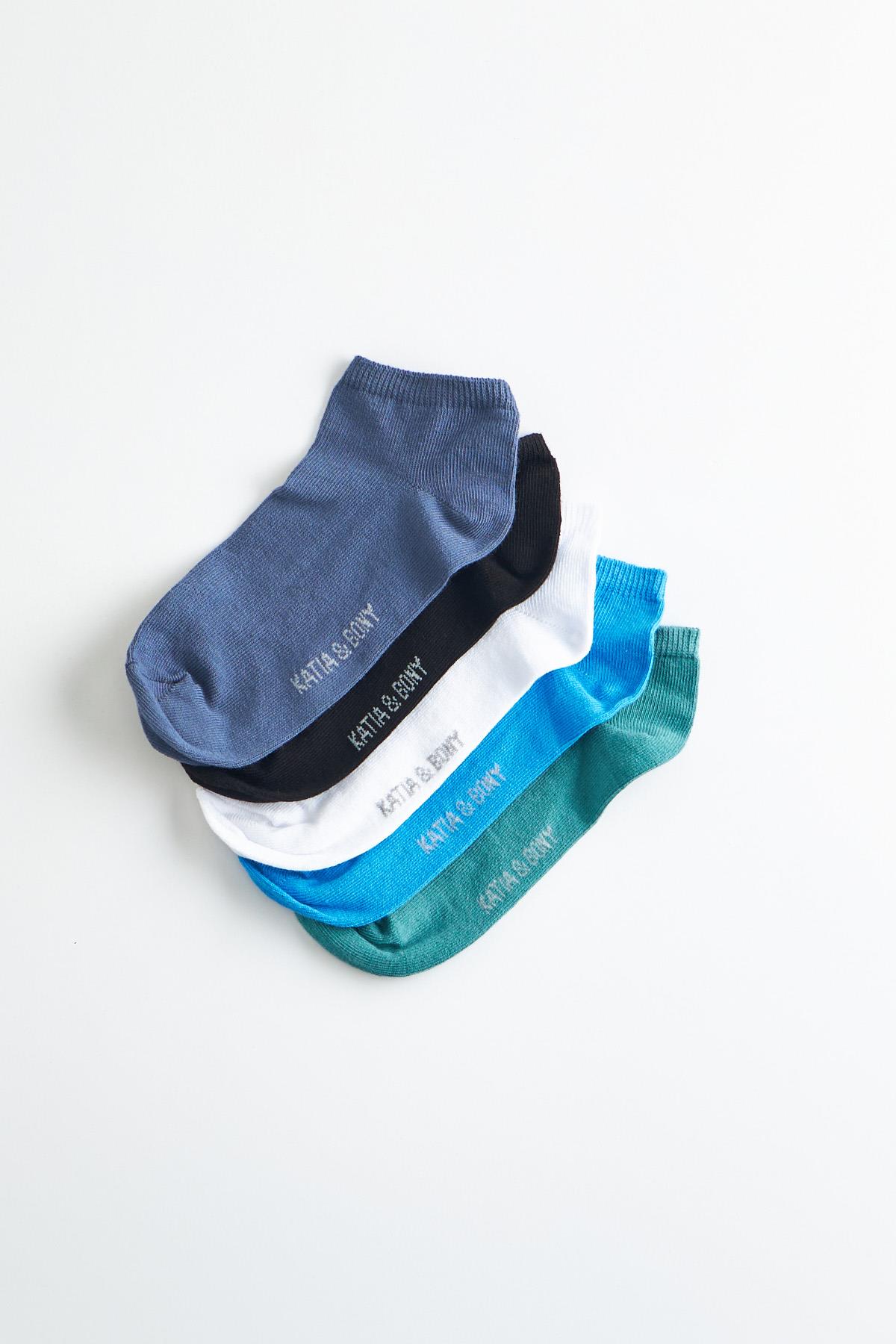 Çocuk 5 li Paket Patik Çorap Çok Renkli