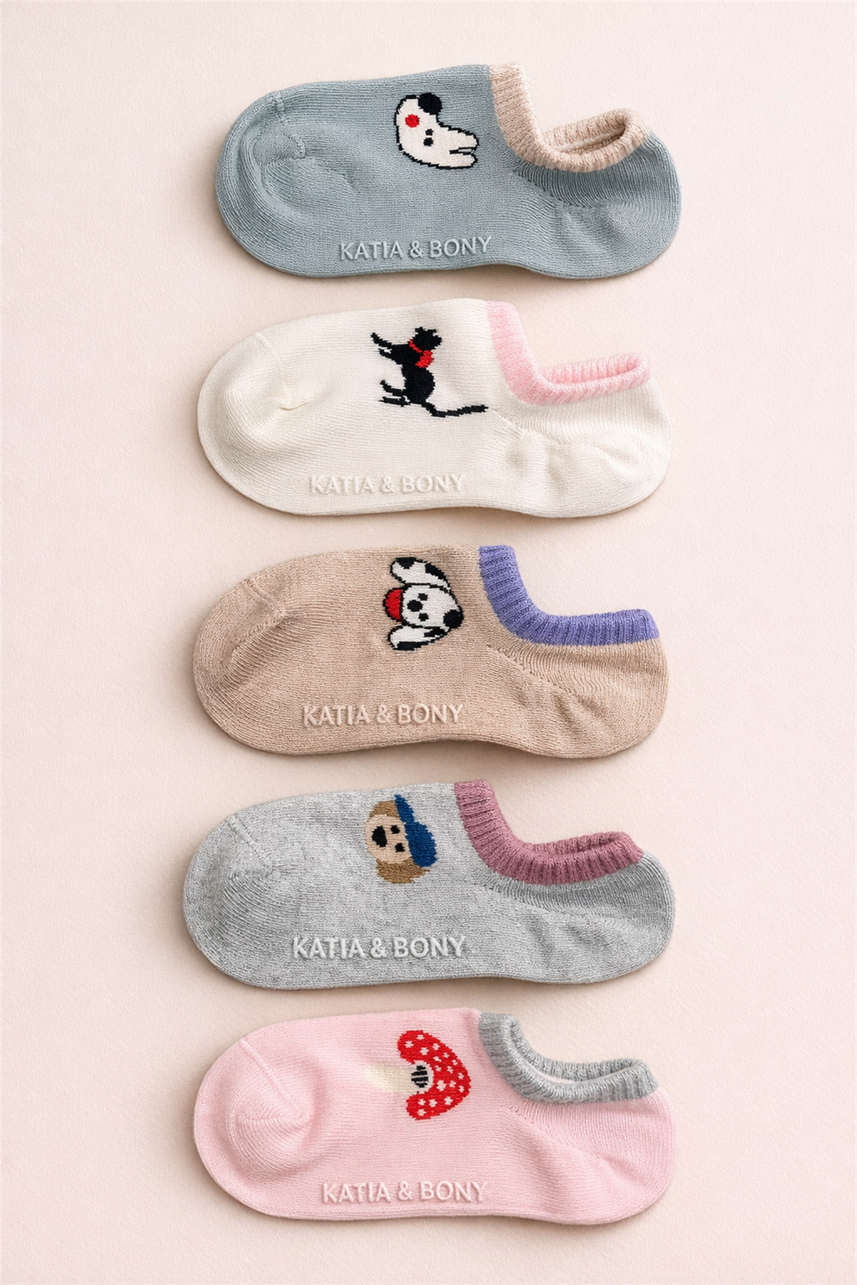 Çocuk 5li Desenli Step Çorap Çok Renkli