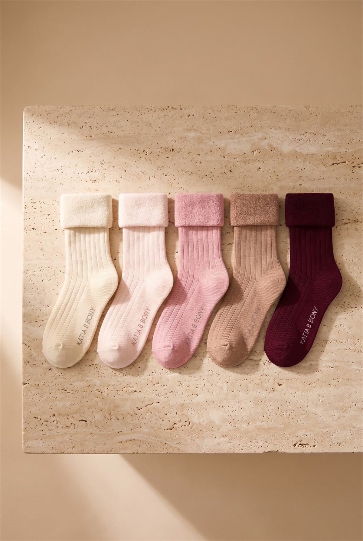 Childrens 5-Piece Towel Socks Pink Mix