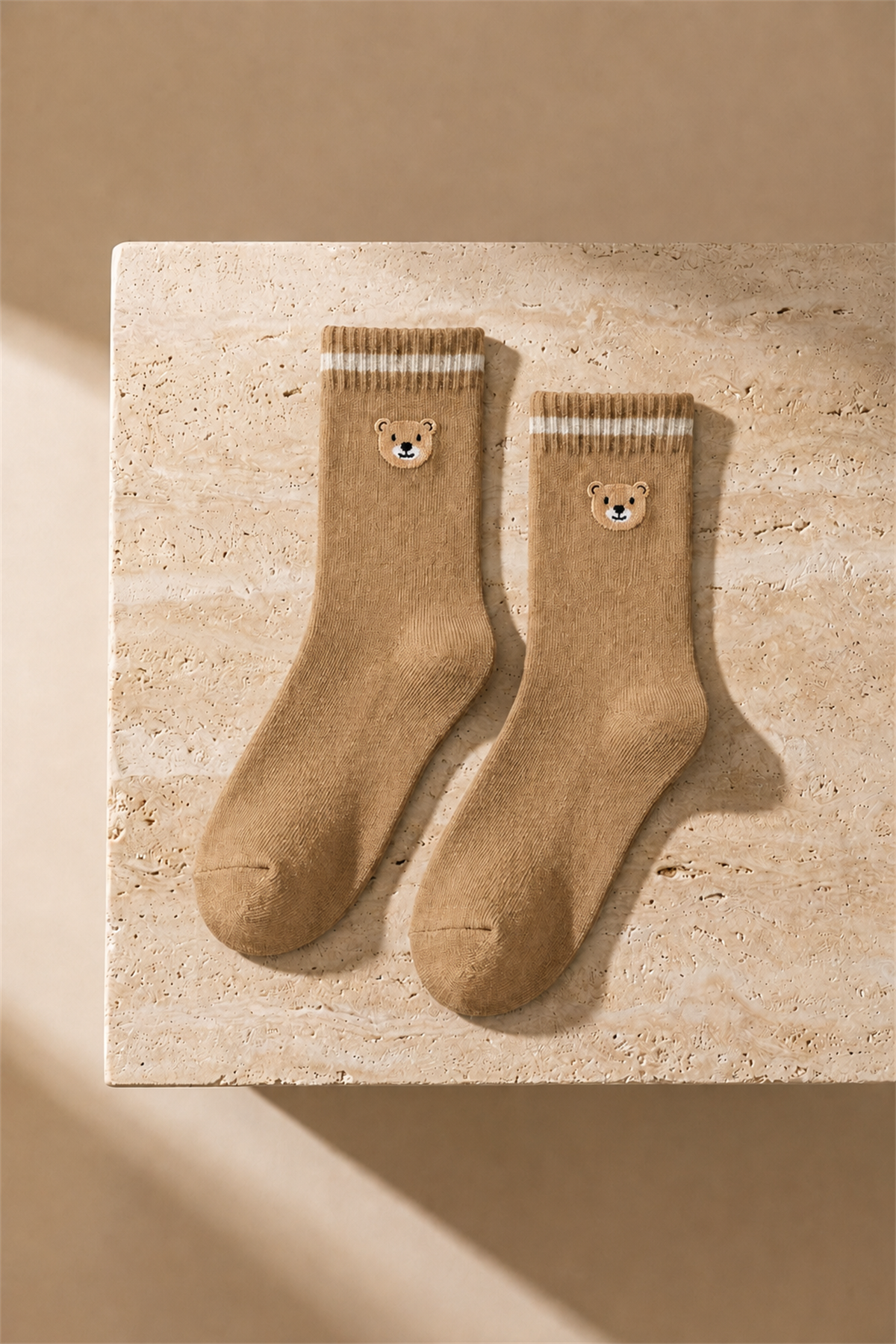 Çocuk 5li Teddy Desenli Havlu Soket Çorap