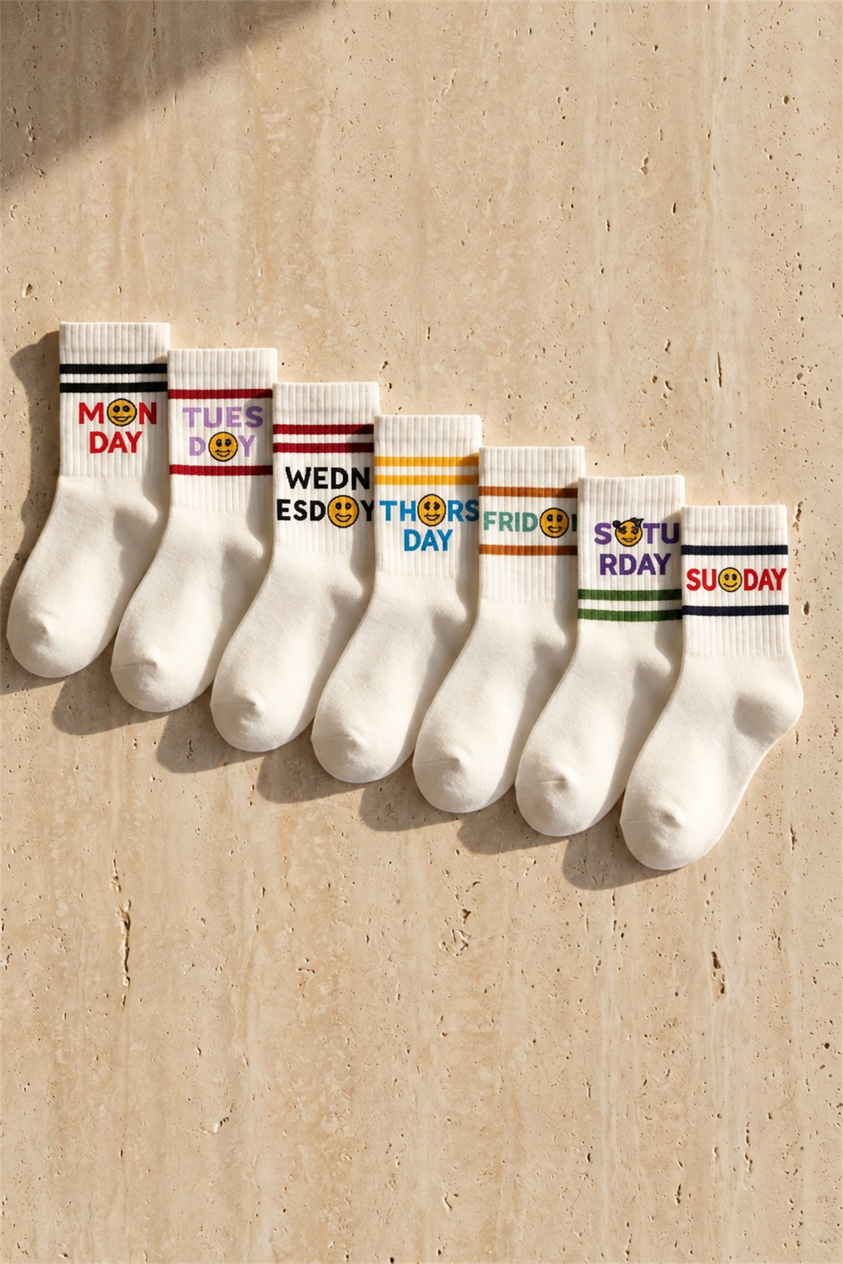 12501G1035 7PCK DAYS ÇOCUK STEP ÇORAP White Karışık