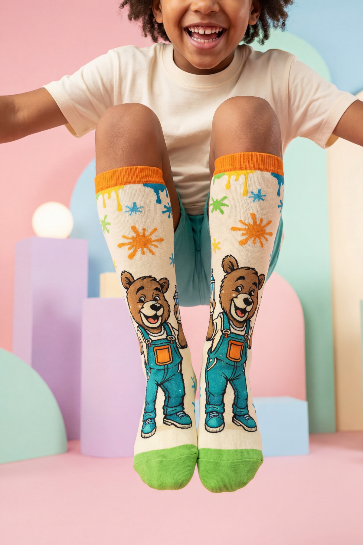 Çocuk Ayıcıklı Dizaltı Çorap