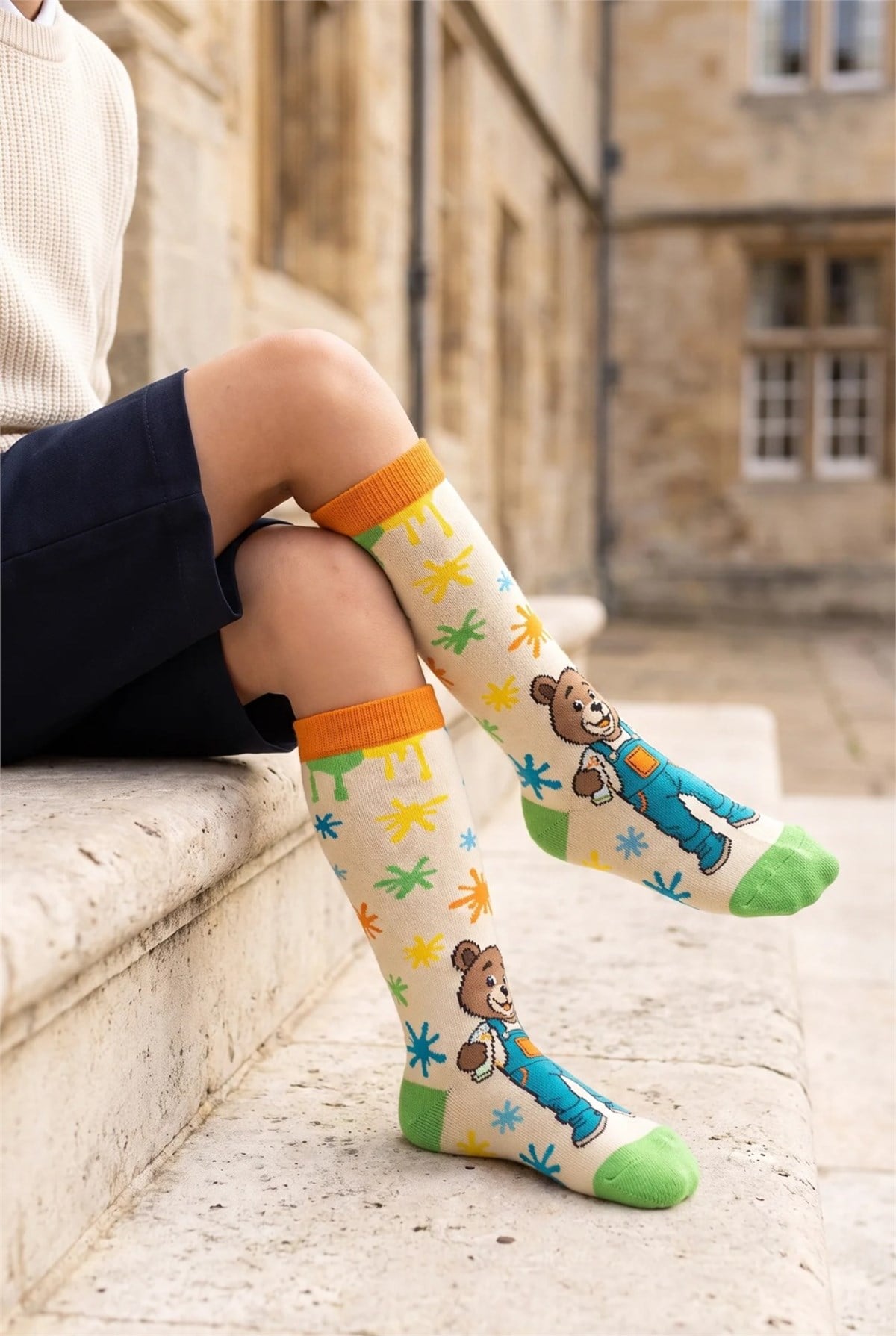 Childrens Teddy Bear Knee-High Socks
