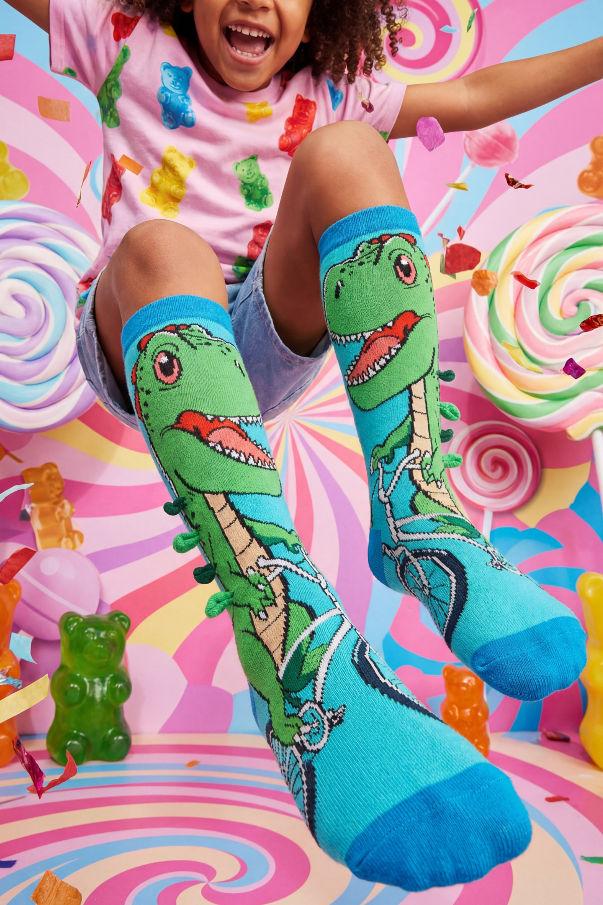 Çocuk Dinozorlu Dizaltı Çorap 