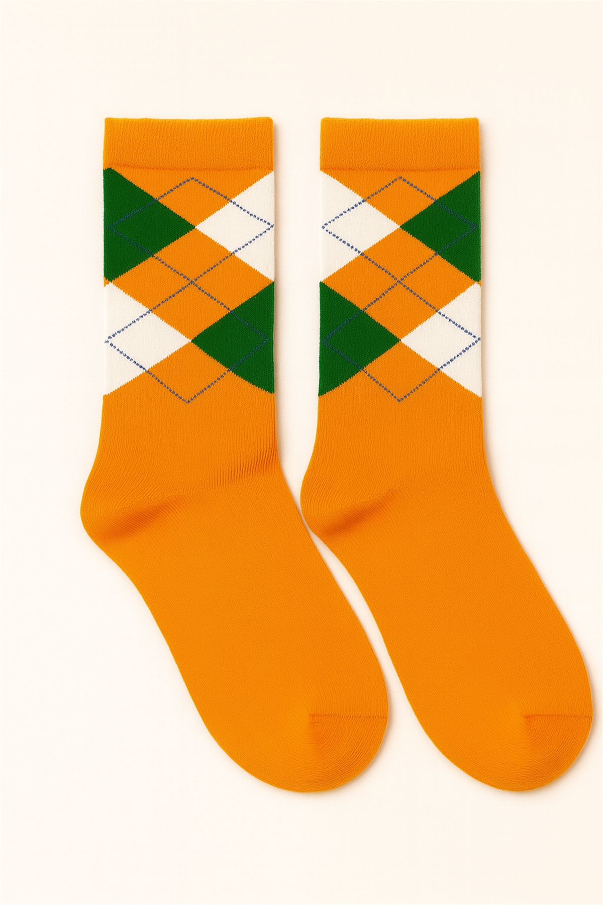 Childrens Checkered Pattern Sock Orange