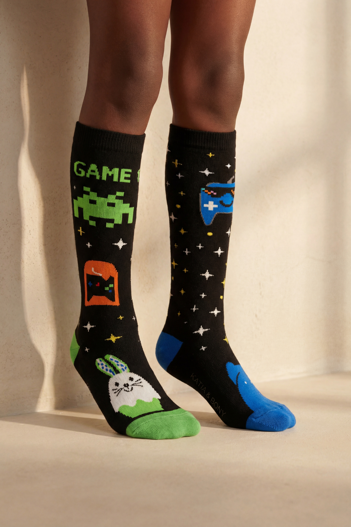 Çocuk Game Desenli Renkli Dizüstü Çorap