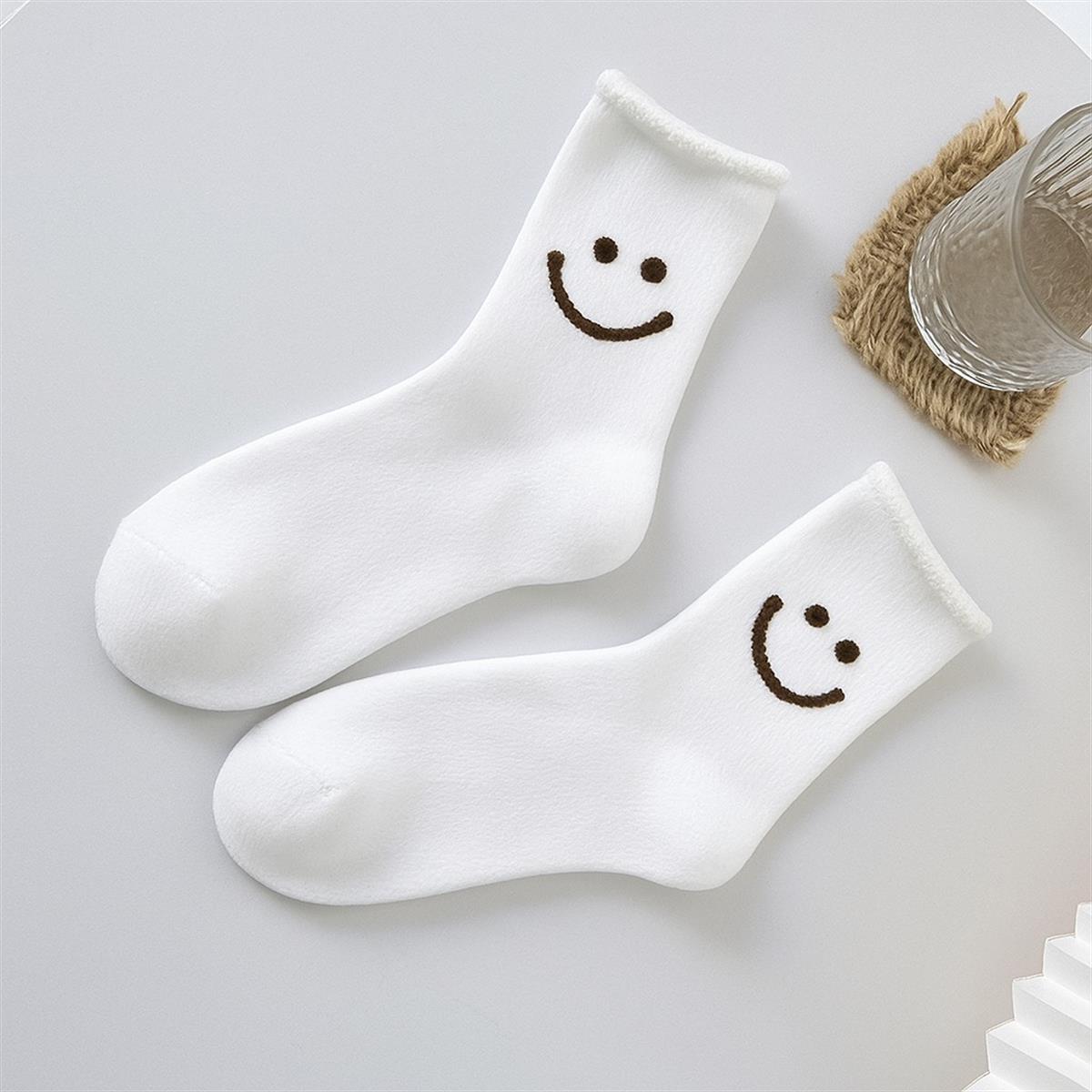 Childrens Smiling Face Pattern Surprise Towel Ankle Socks Multi-Colored