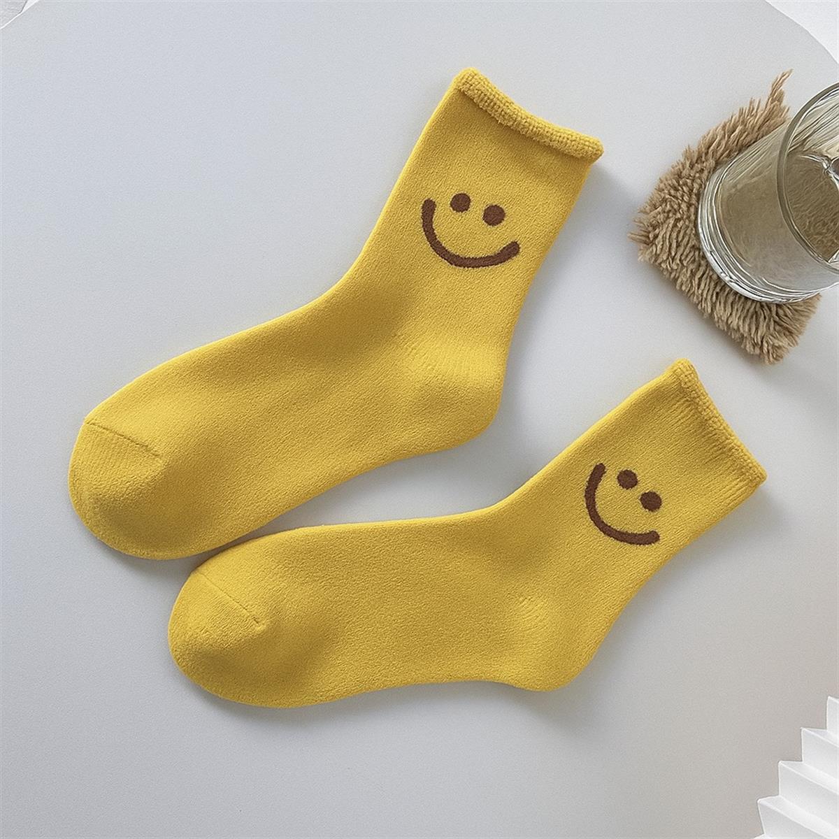 Childrens Smiling Face Pattern Surprise Towel Ankle Socks Multi-Colored