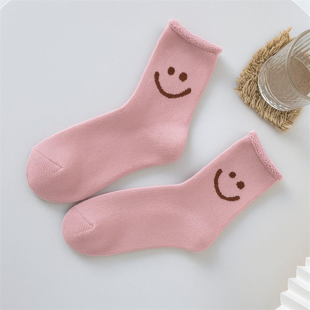 Childrens Smiling Face Pattern Surprise Towel Ankle Socks Multi-Colored
