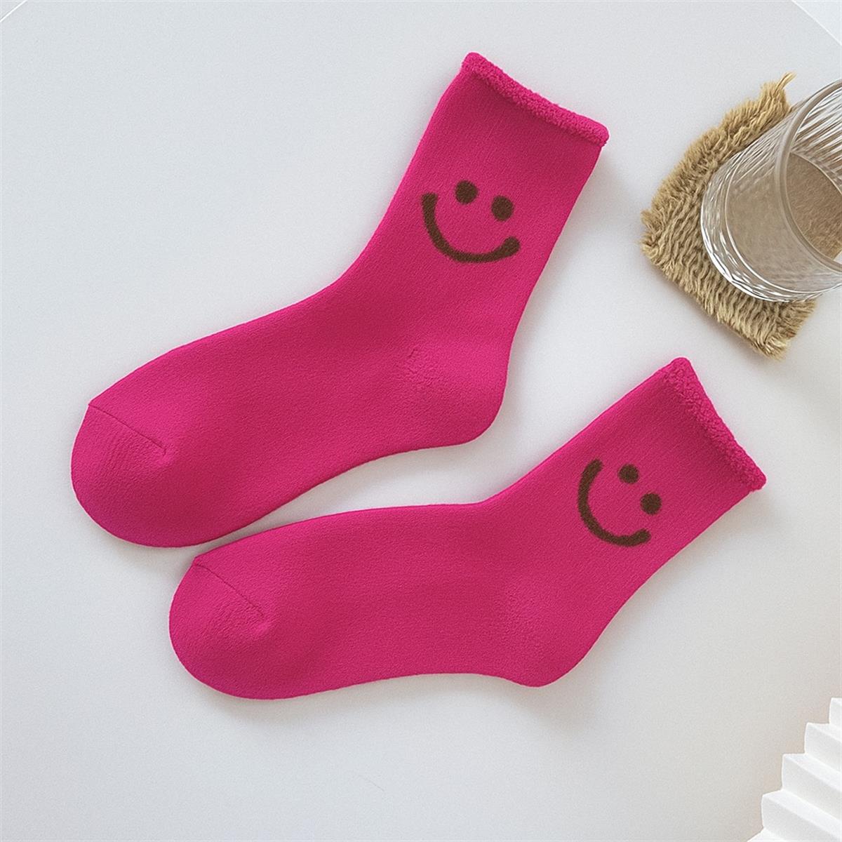 Childrens Smiling Face Pattern Surprise Towel Ankle Socks Multi-Colored