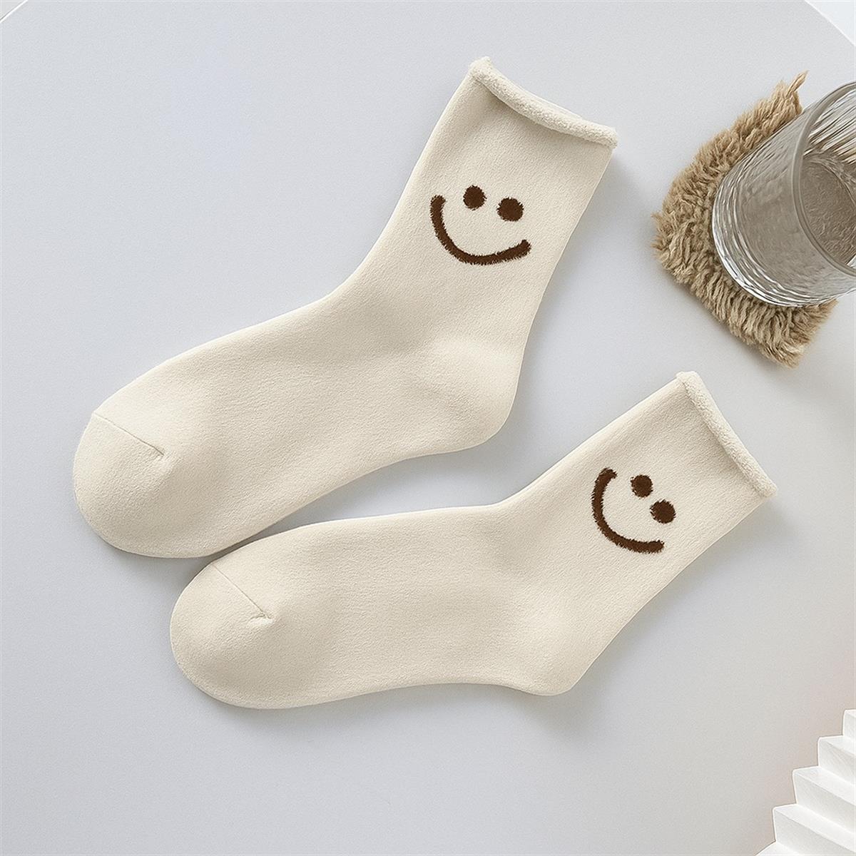 Childrens Smiling Face Pattern Surprise Towel Ankle Socks Multi-Colored