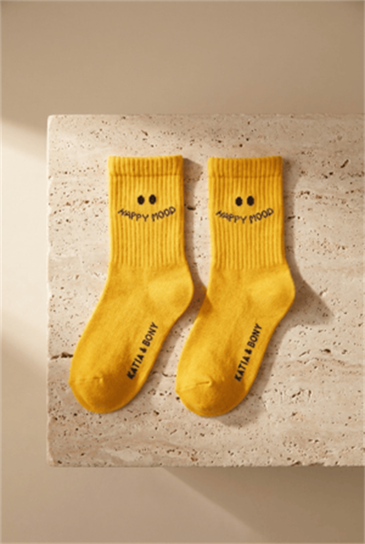 3Pck Smıle Face Chıldrens Socket Socks Yellow