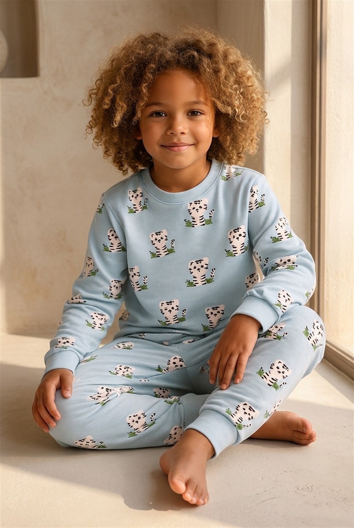 22512G2031 HAYVAN DESENLİ ÇOCUK PİJAMA TAKIM Patterned