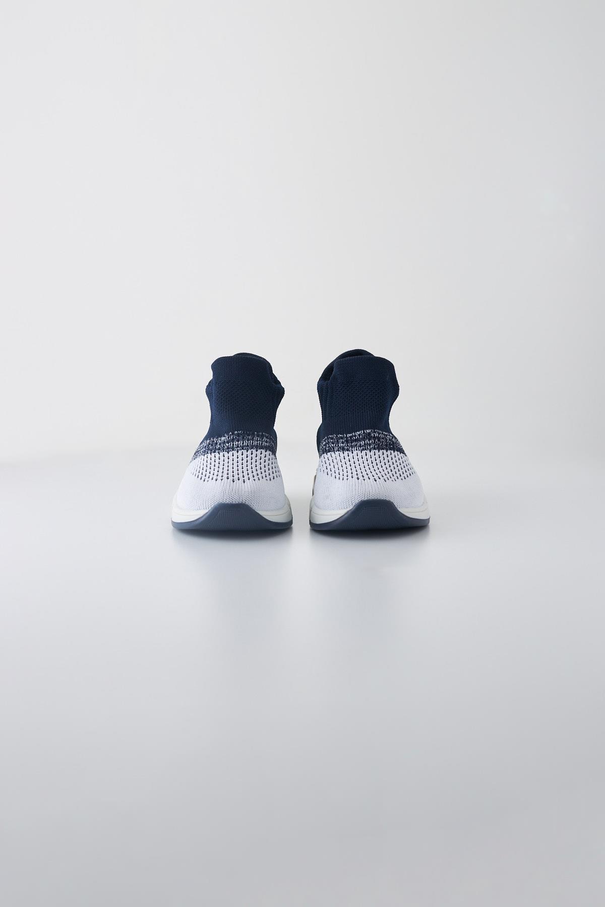 Childrens Navy Blue White Gradient Sock Shoes
