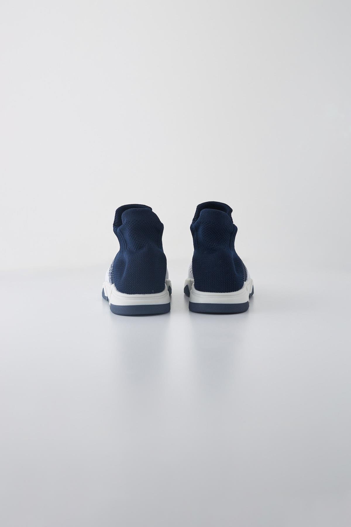 Childrens Navy Blue White Gradient Sock Shoes
