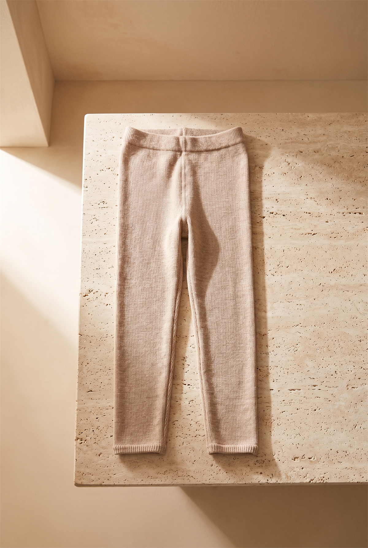 Childrens Cotton Tights Dark Beige Melange