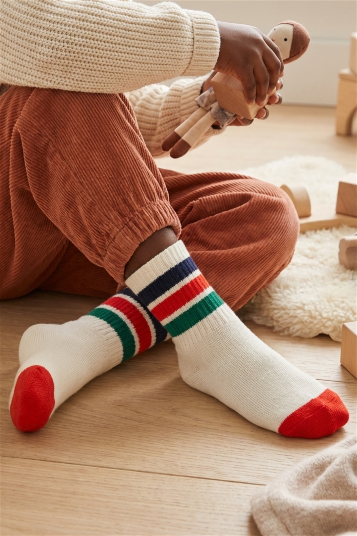 22501G2029 2PCK GÖZ BASKILI ÇOCUK SOKET ÇORAP Patterned