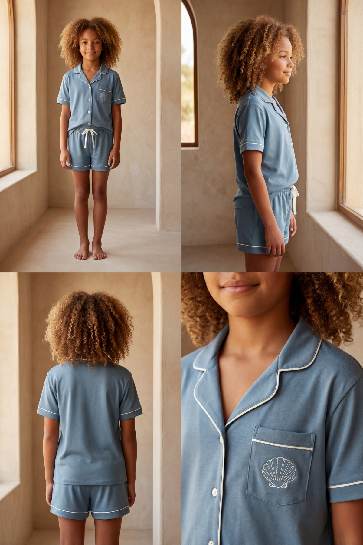 Çocuk Sea La Vie Şortlu Pijama Takımı Mavi
