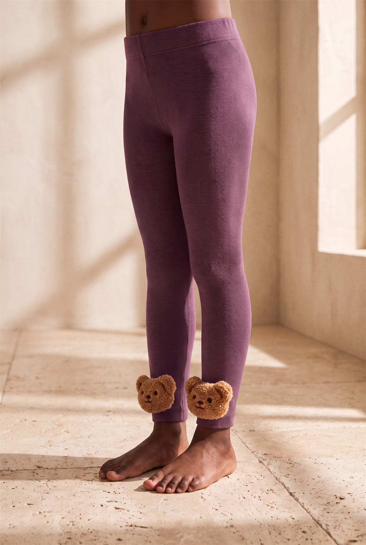 22501G2031 TEDDY AKSESUARLI İÇİ HAVLU TAYT Gül VIOLET