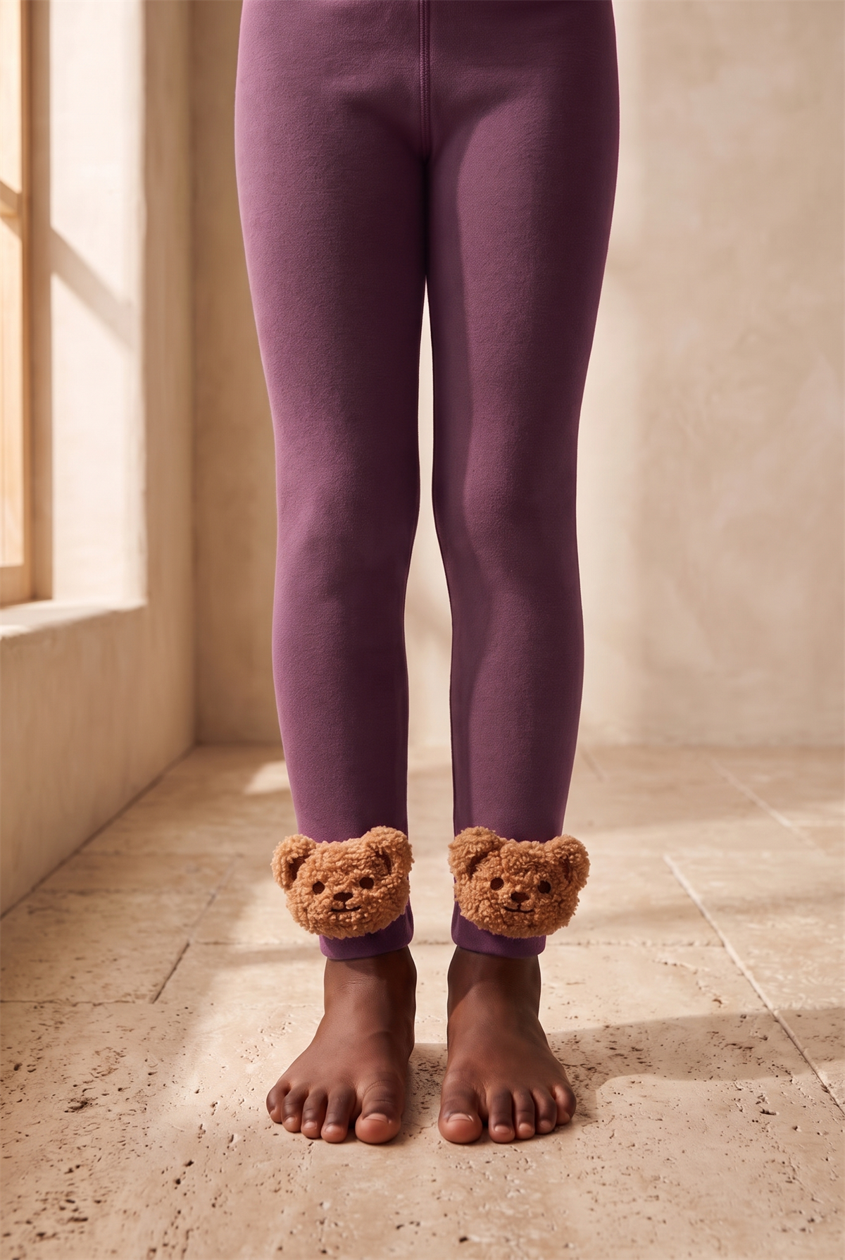 22501G2031 TEDDY AKSESUARLI İÇİ HAVLU TAYT Gül VIOLET