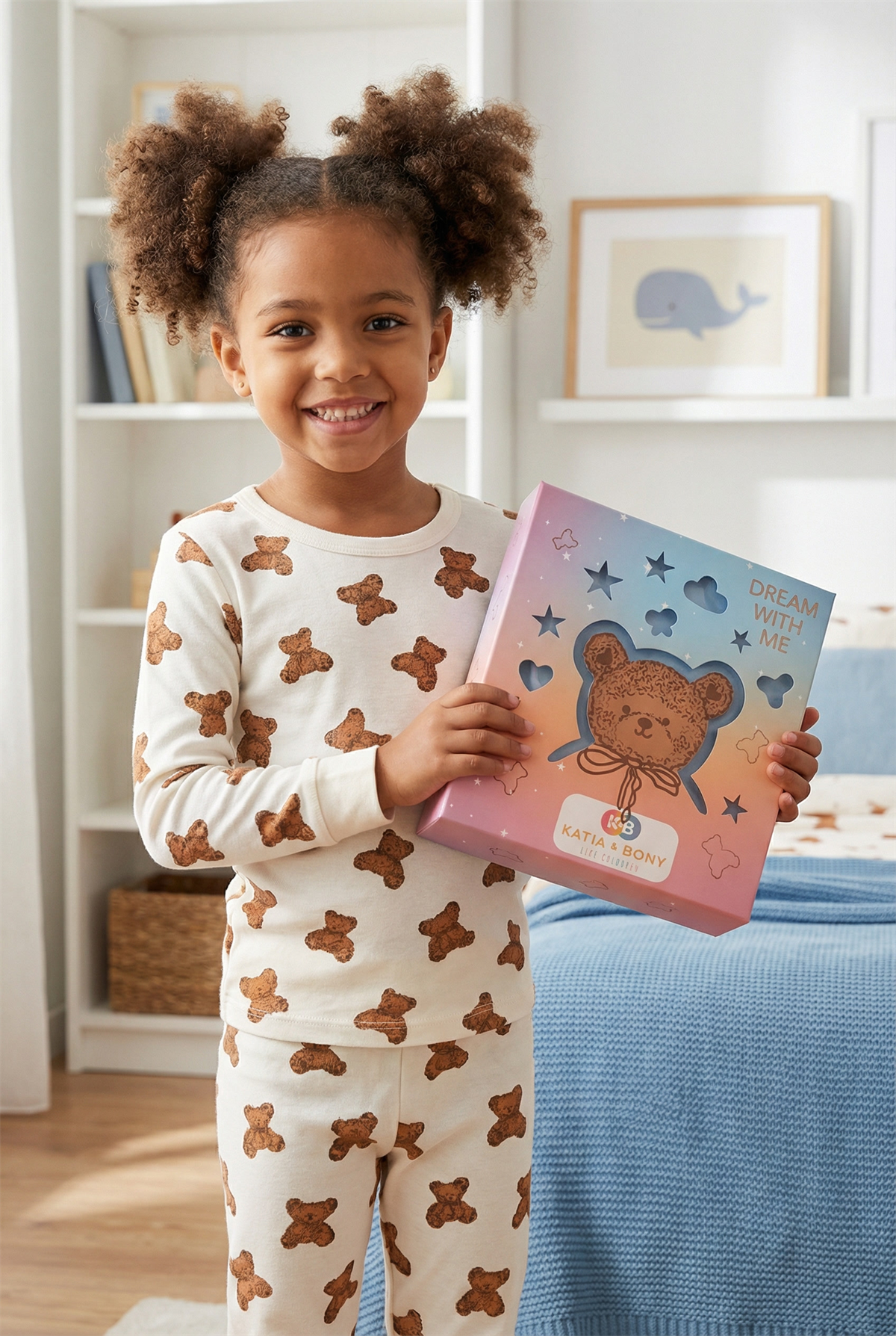 Çocuk Teddy Desenli Kutulu Pijama Takımı