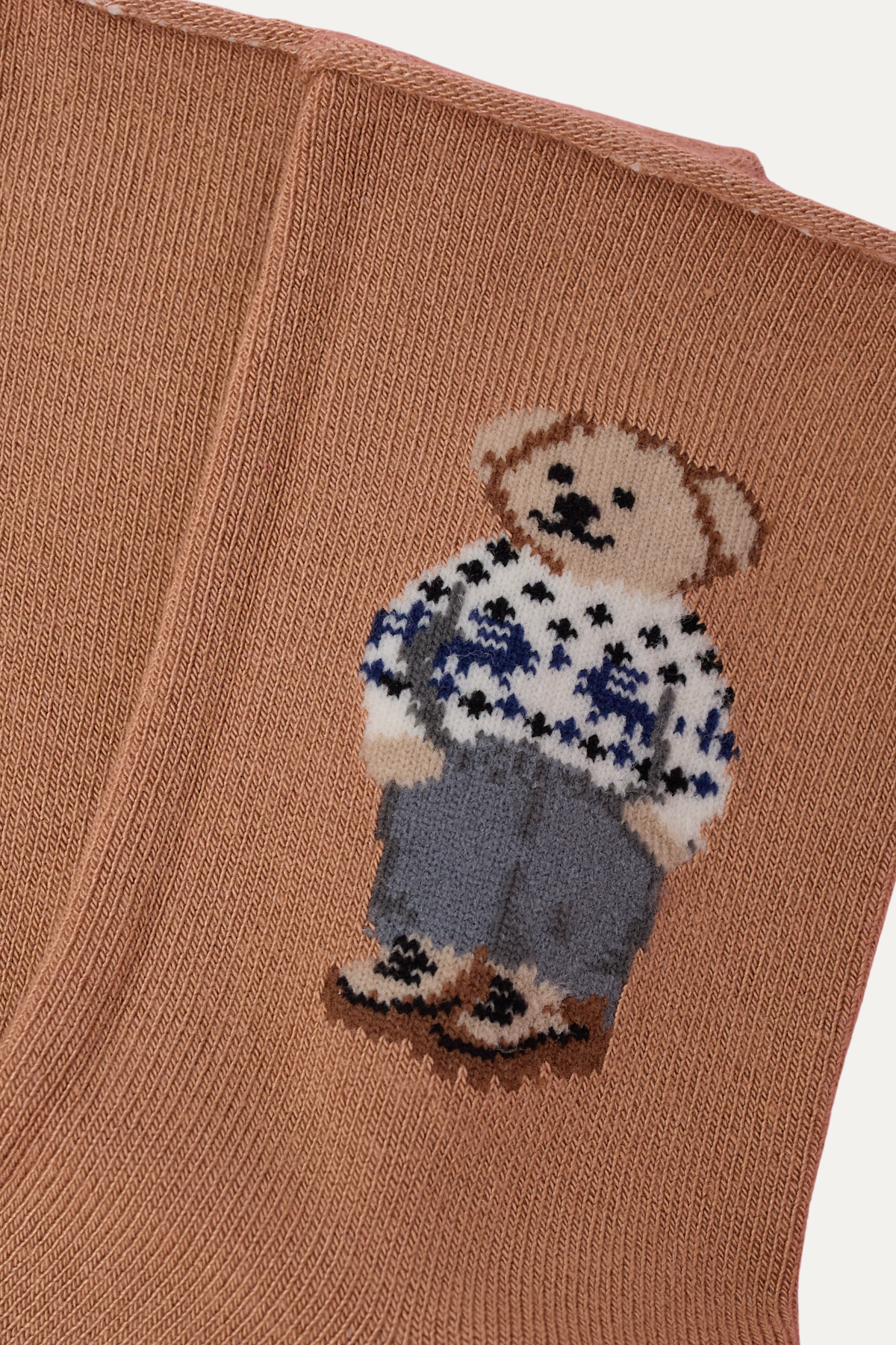 12501G1011 TEDDYLİ LASTİKSİZ MODAL ÇOCUK SOKET ÇORAP Kahverengi