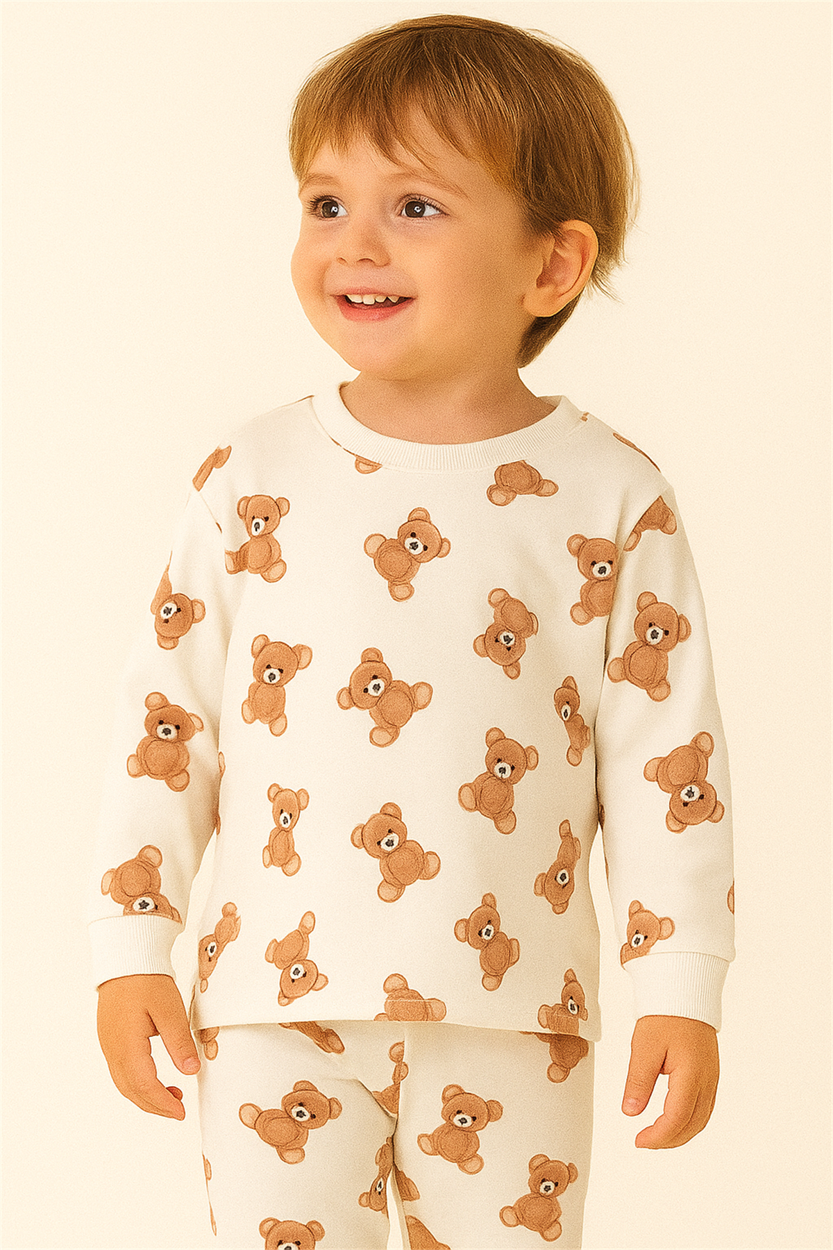 Çocuk Teddy Desenli Pijama Takımı