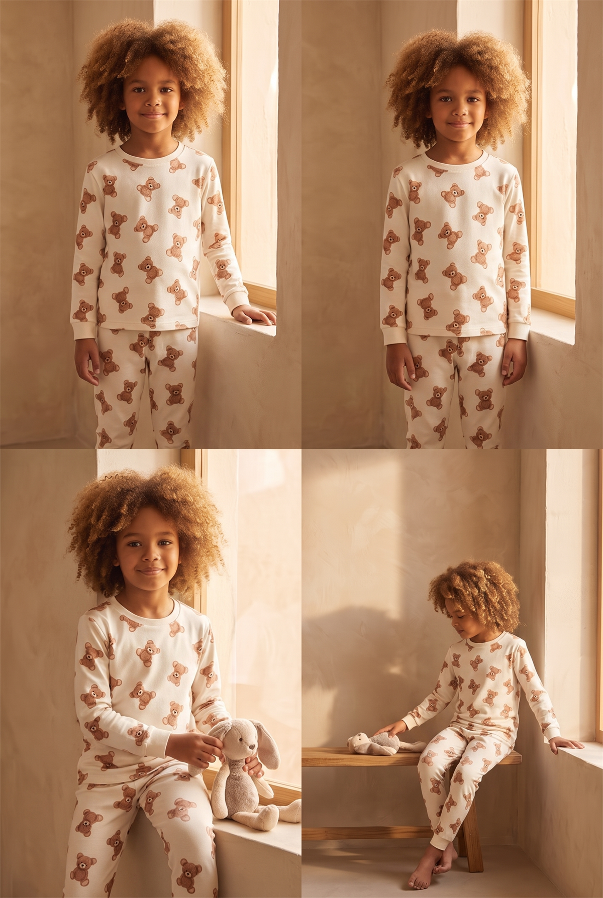 22512G2005 TEDDY ÇOCUK PİJAMA TAKIM Patterned