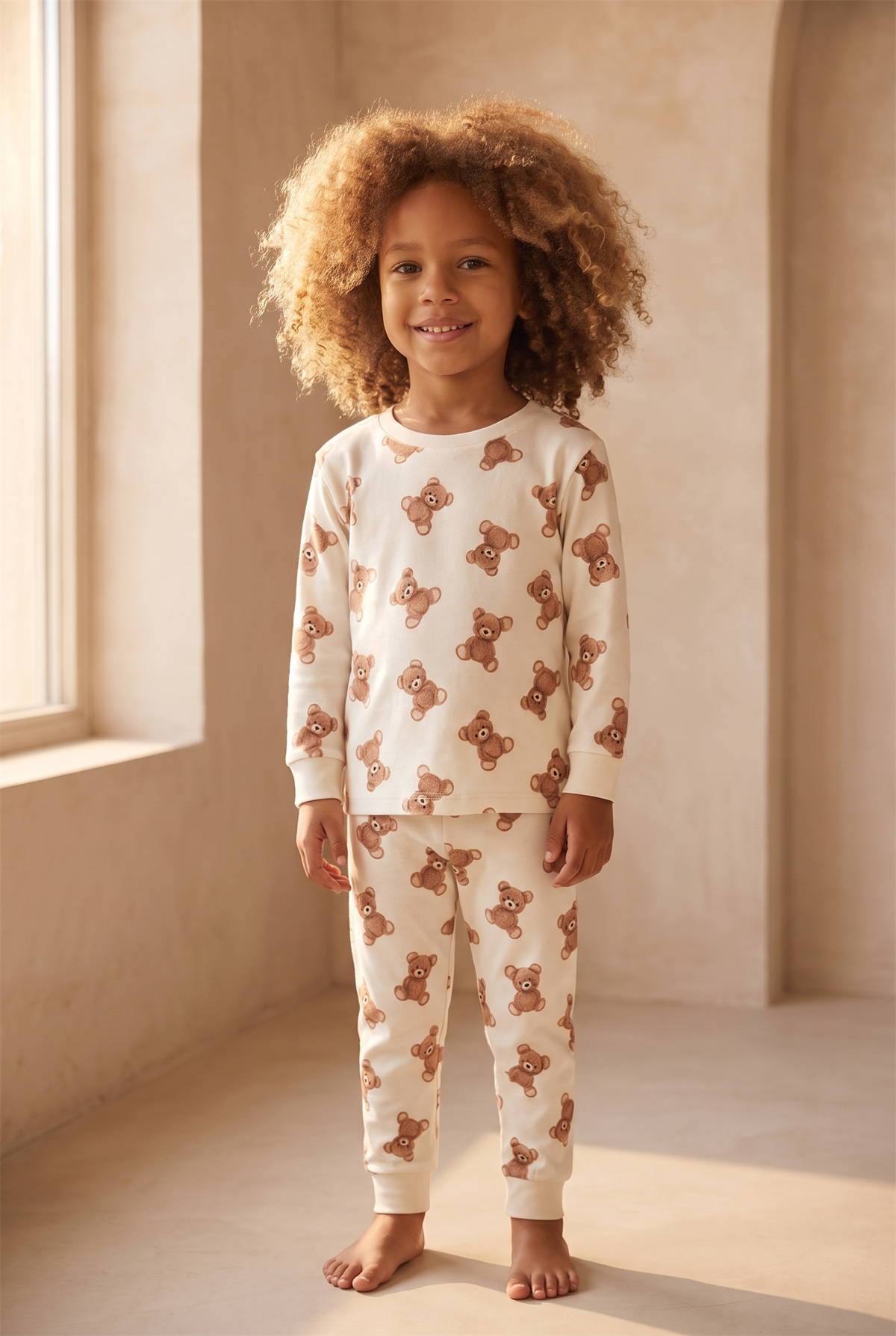 22512G2005 TEDDY ÇOCUK PİJAMA TAKIM Patterned