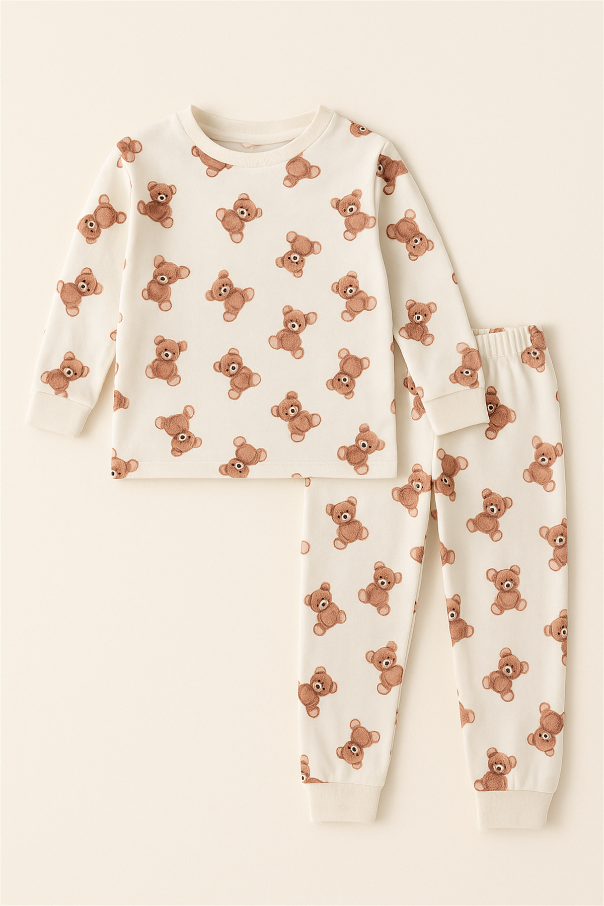 Çocuk Teddy Desenli Pijama Takımı