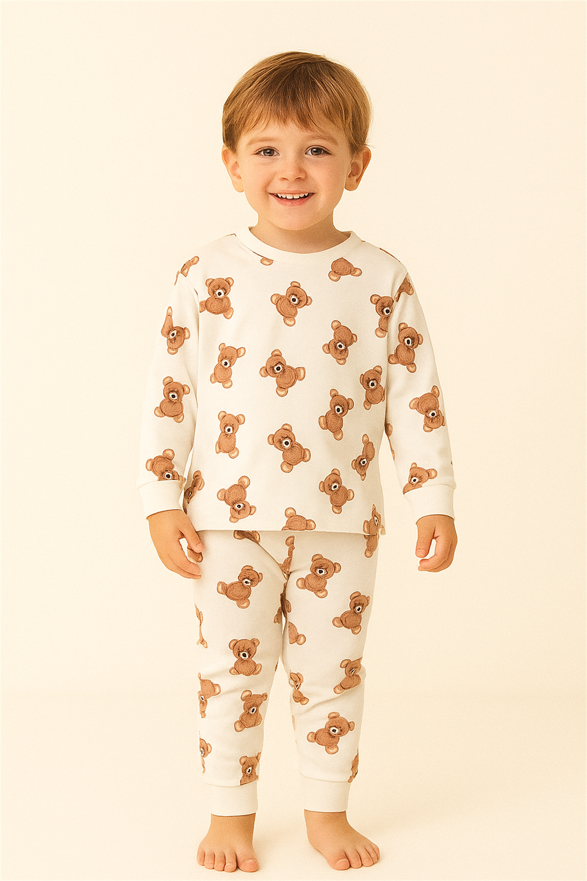 Çocuk Teddy Desenli Pijama Takımı