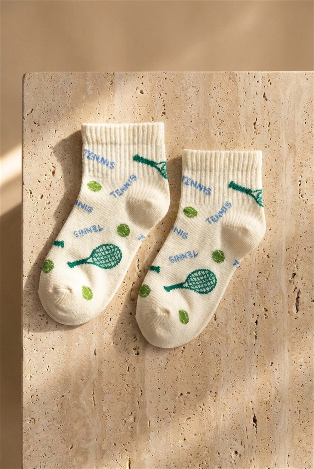 Childrens Tennis Patterned 4-Pack Sock