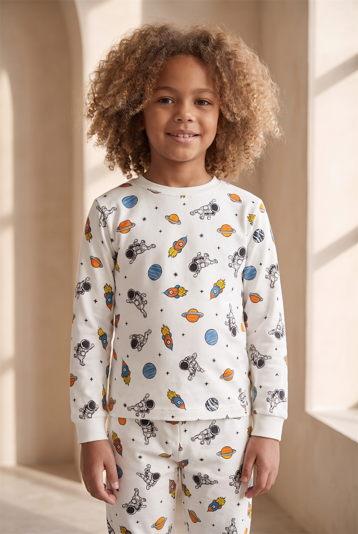 22512G2006 SPACE ÇOCUK PİJAMA TAKIM Patterned