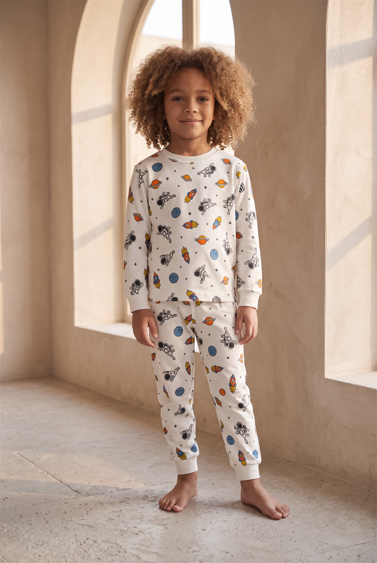 22512G2006 SPACE ÇOCUK PİJAMA TAKIM Patterned