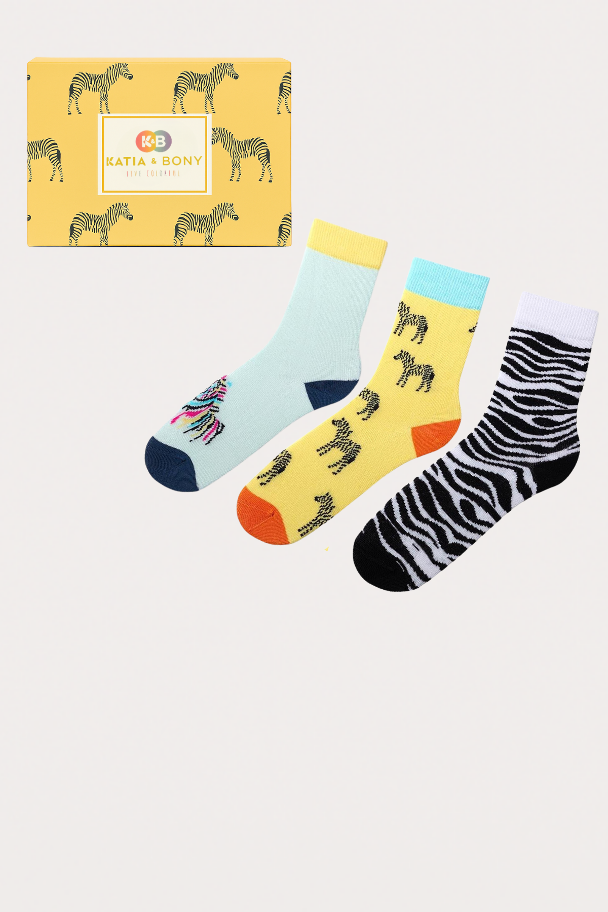 Çocuk Zebra Desenli 3lü Kutulu Soket Çorap